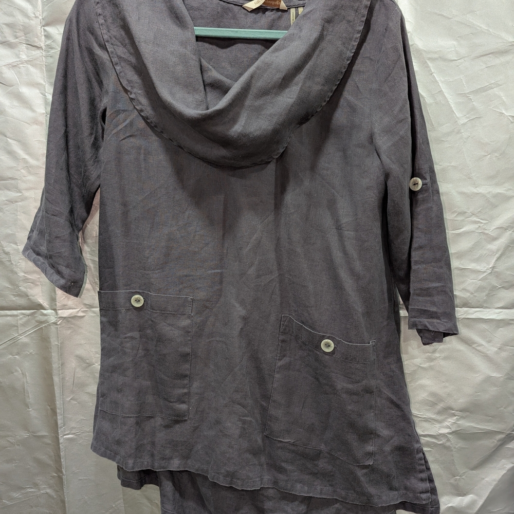 Soft Surroundings Charcoal Hooded Tunic